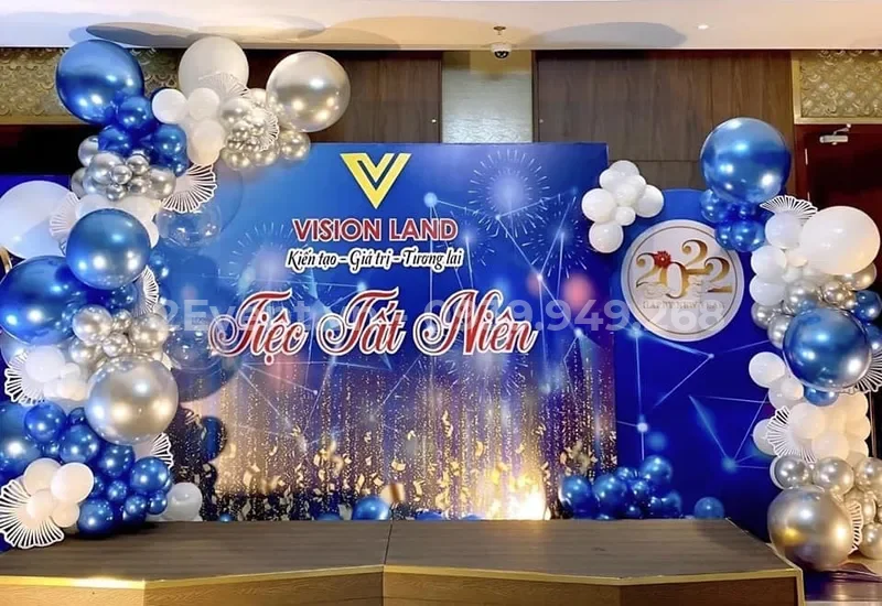 Mẫu backdrop Year End Party cuối năm cho công ty