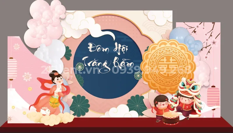 Mẫu backdrop phông nền sân khấu Trung thu đẹp nhất