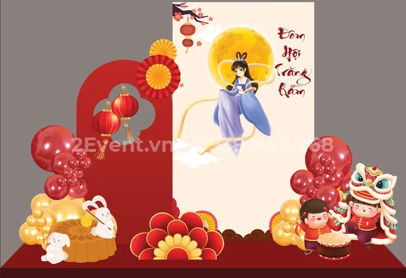 Mẫu backdrop phông nền sân khấu Trung thu đẹp nhất